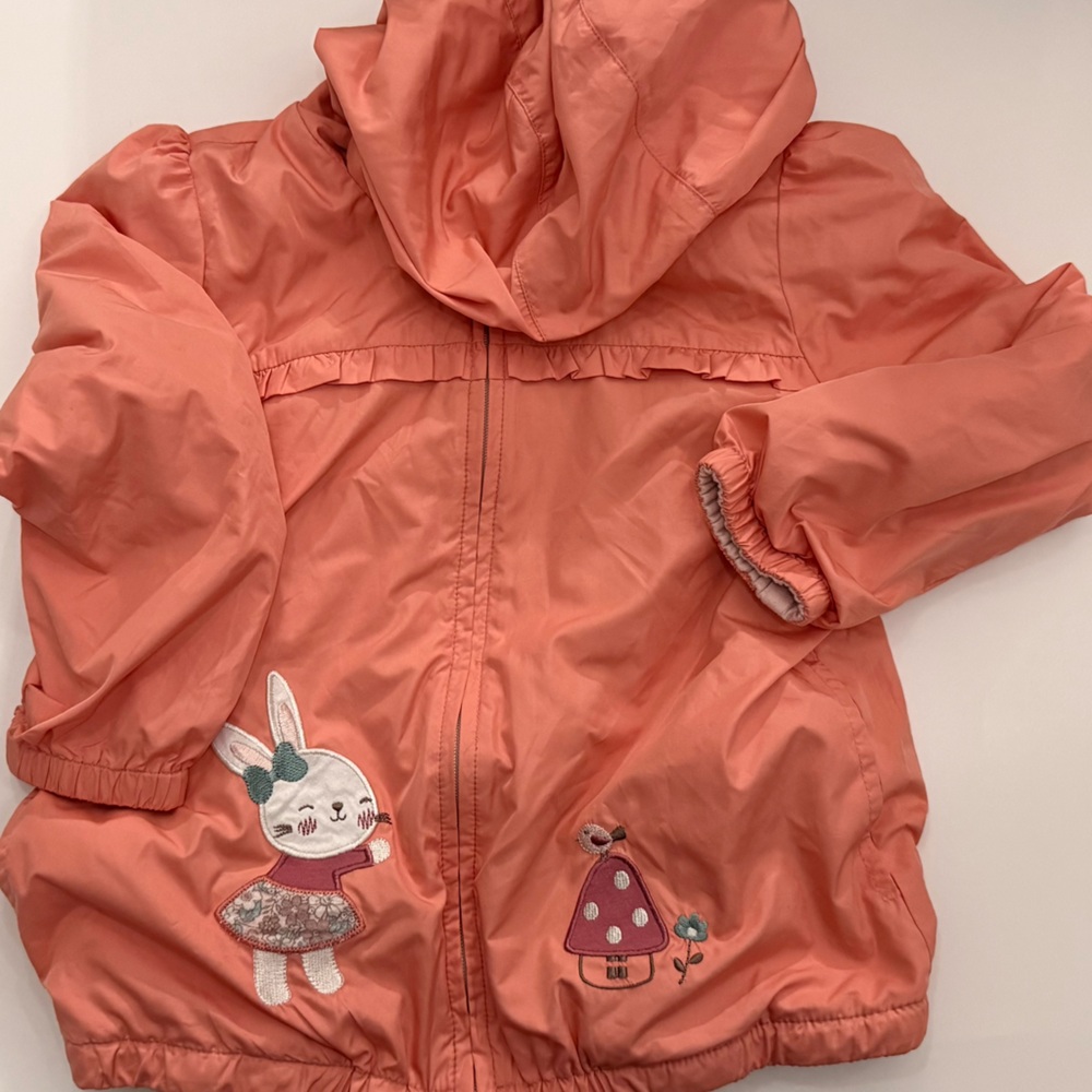 Kids Coral Jacket with Bunny Design Reversible